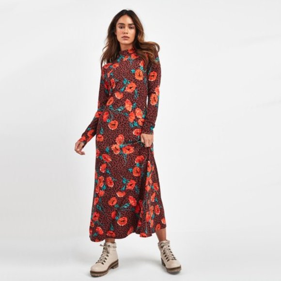 NWT Free People animal print floral midi dress - Picture 9 of 16